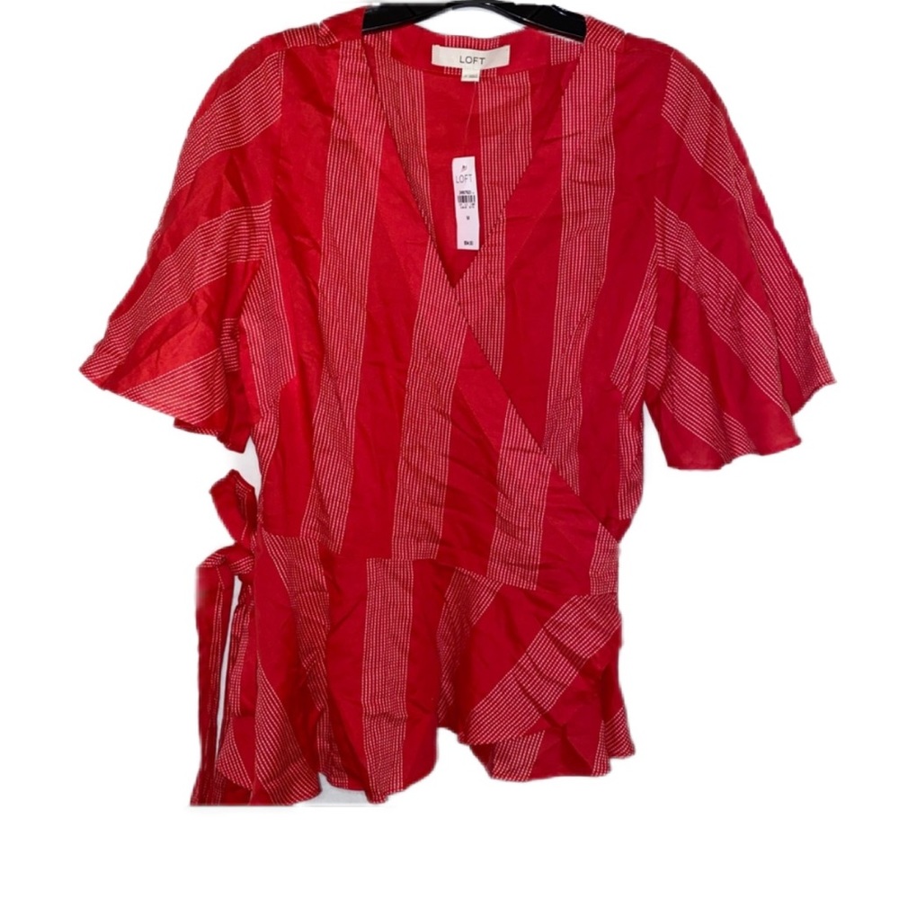 Loft Striped Wrap Top